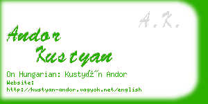 andor kustyan business card